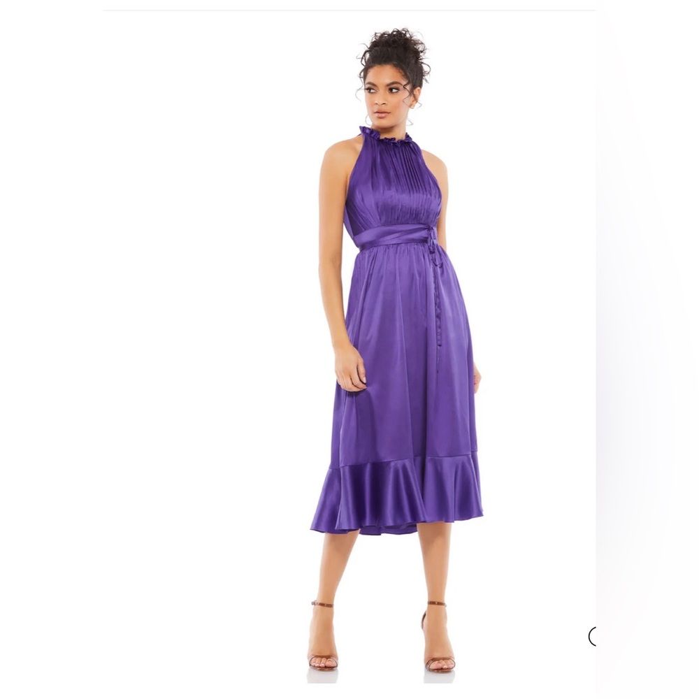 Ieena Duggal 26633 - Sleeveless High Halter Neck Short Dress size 12